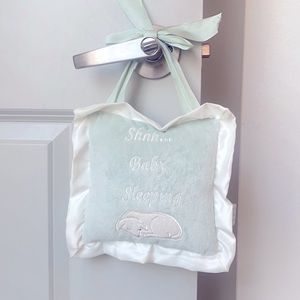 Plush door pillow “Shh Baby is Sleeping”